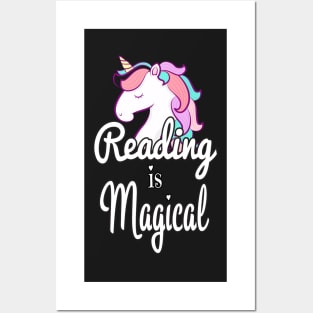 Reading Is Magical Unicorn - Cute Librarian Posters and Art